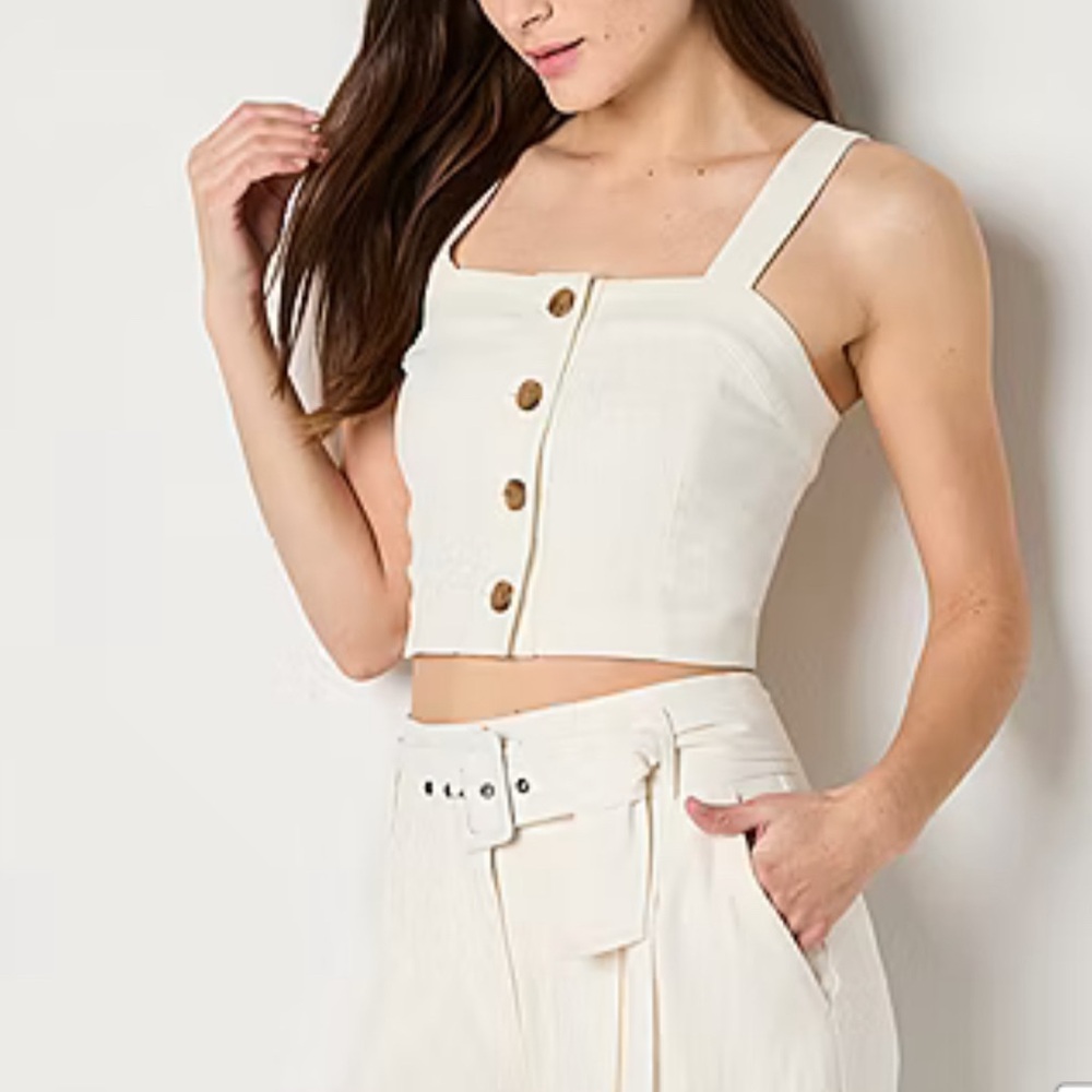 Glass Linen Button Up Top. Size 12!